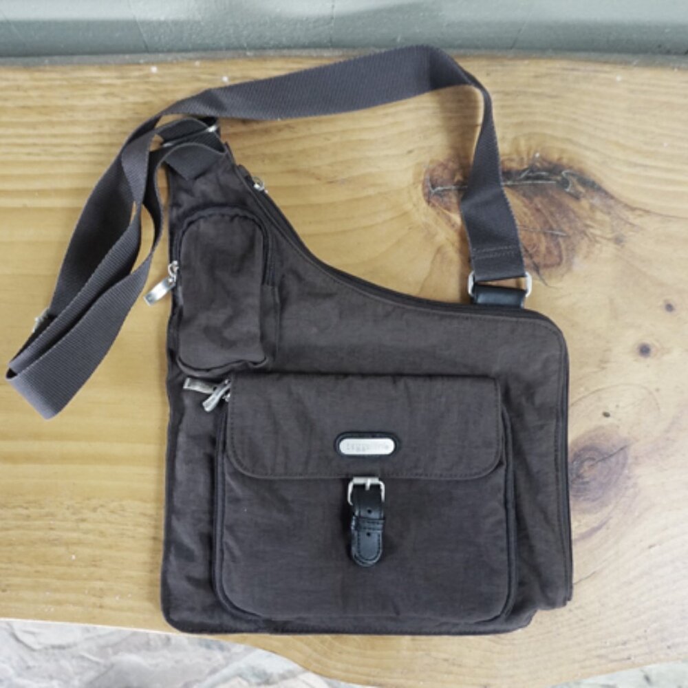Baggallini Brown Travel/Casual Crossbody Nylon Bag EUC